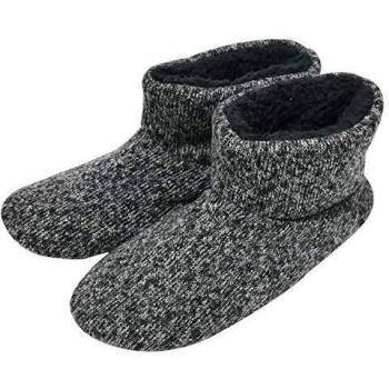 COFACE Zapatillas Interiores Antideslizantes Forradas de Piel sintética de Punto para Hombre Zapatillas de casa con Botines Boot House
