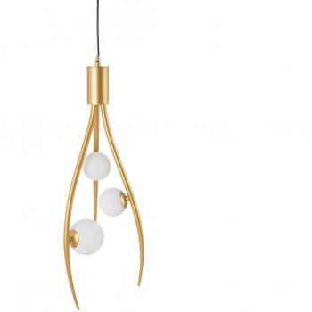 Lámpara de Techo 22 x 22 x 120 cm Cristal Dorado Metal