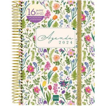 Agenda Finocam Cloe 2023-2024 Verde 15,5 x 21,2 cm Semana Vista Horizontal 16 Meses Septiembre-Diciembre E10-155x212
