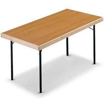 Mesa Plegable Certeo 4 Patas 1500x800 mm Estructura Antracita, Tablero Decoración Haya