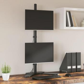 Soporte para monitor doble de acero negro VESA 75/100mm