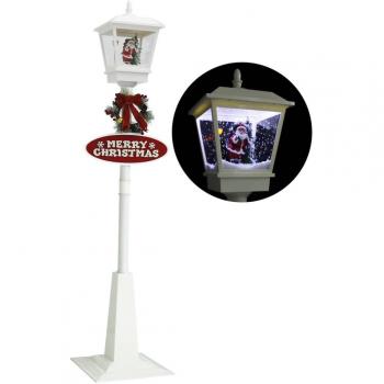 Farola de Navidad con Papá Noel y LED 180 cm - Decoración Festival Adorno Color Blanco, Rojo y más
