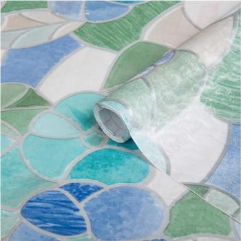 Adhesivo Decorativo Transparente con Diseño de Flores 45x200 cm