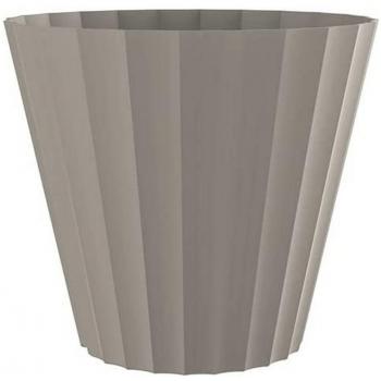 Maceta Plastiken Doric ø26x23cm Color Taupe - Resistente a la Intemperie