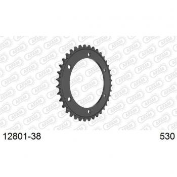 AFAM Corona de acero estándar 12801 - 530 - Rueda dentada para cadena AFAM 12801-38