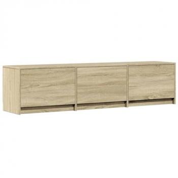 Mueble de TV LED madera de ingeniería roble Sonoma 165x34x40 cm, soporte de TV, aparador de TV, mueble HiFi, banco de TV, armario de TV