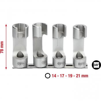 Juego de llaves especiales de 3/8 para conducciones de inyección, 4 pzs - KS Tools