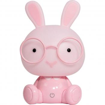 Lámpara de mesa BUNNY - Lámpara de mesa infantil LED integrada, Plástico Rosa