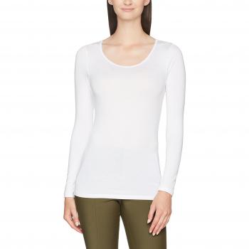 SELECTED FEMME Sfmio Ls Scoop Neck Tee-Noos, Camisa Manga Larga para Mujer, Blanco