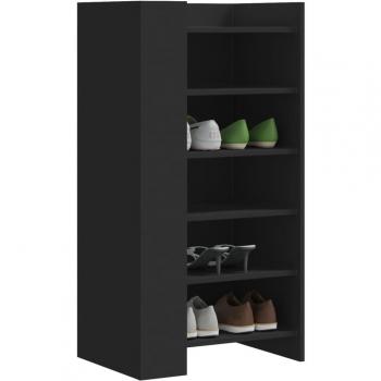 Mueble zapatero de madera de ingeniería negro 52x37,5x100 cm