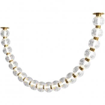 Plafón LED Amuleto, 120 cm, transparente/dorado