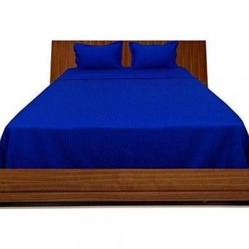 Calidad de primera - 200-de percale de-de ropa de cama algodón egipcio de cama de matrimonio 76,2 cm profundo bolsillo para cama de matrimonio, azul/egipcio de rayas de color azul, 200TC 100% algodón juego para cama de