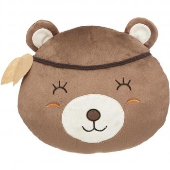 Cojín Infantil con Forma de Cabeza de Oso Marrón - Tamaño 30 x 10 x 27 cm