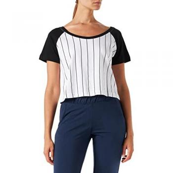Urban Classics Women's Cropped Baseball T-Shirt (White/Black)