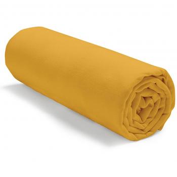 Sábana Bajera Ajustable de Jersey 100% Algodón Amarillo (90 x 190 cm)