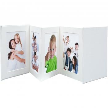 Marco de Fotos ClearAmbient 17.5 x 17.5 x 2 cm y Álbum Leporello Blanco de Cuero Sintético para 8 Fotos 8x13 cm