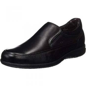 Fluchos | Mocasín de Hombre | Luca 8499 Ave Negro | Mocasín de Piel | Cierre con Elásticos | Piso de Goma