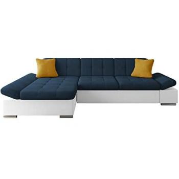 Sofá rinconero Comfivo 219, 278x151x76cm, Soft 017 y Uttario Velvet en varios colores, con reposabrazos regulables