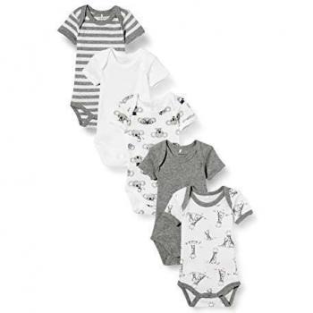 NAME IT Nbnbody 5p SS Grey Mel. Bear Noos Pelele, Melange Gris, 50 para Bebés