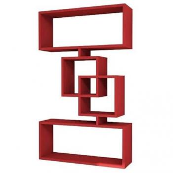 Estante Gloria Epikasa - Tablero Aglomerado de Melamina Rojo, 70x22x117 cm