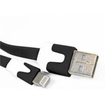 Omega OUIPLB - Cable USB (USB A, Lightning, Macho/Macho, Negro, Color blanco)