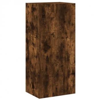 Mueble TV de pared madera ingeniería roble ahumado 40,5x30x90cm Marrón