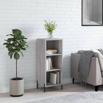 Aparador de madera de ingeniería 34,5x32,5x90 cm con puertas y cajón, mueble de almacenaje moderno para salón en color gris Sonoma
