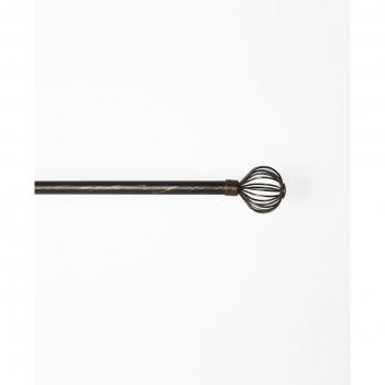 Barra Cortina Forja Extensible 120-210cm con Soportes y Anillas