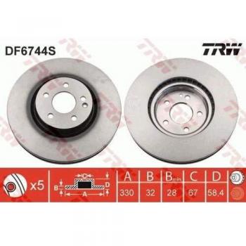 Trw DF6744S Rotores de Discos de Frenos
