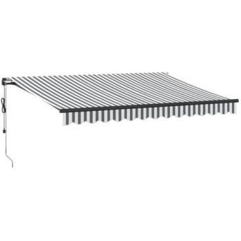Toldo retráctil automático con luz LED antracita blanco 350x250 cm
