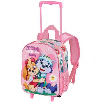 Mochila 3D con Ruedas Patrulla Canina, Licencia 100% Oficial, Color Rosa, Dimensiones: 31 x 26 x 11 cm, Ideal para Niños y Niñas