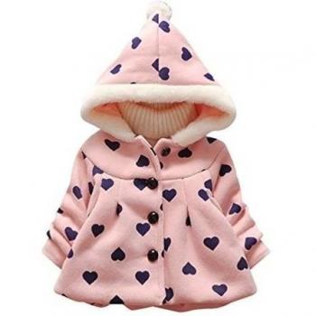YOUJIA Sudaderas con Capucha para Niña Manga larga Estampado Cárdigan Abrigo - Bebé