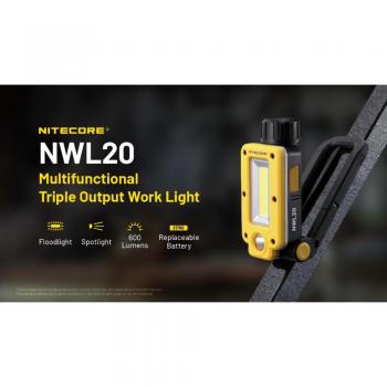 Nitecore NWL20 Rechargeable Multifunction Work Light, 600 Lumens