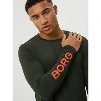 Björn Borg Long Sleeve T-Shirt Green, Size S