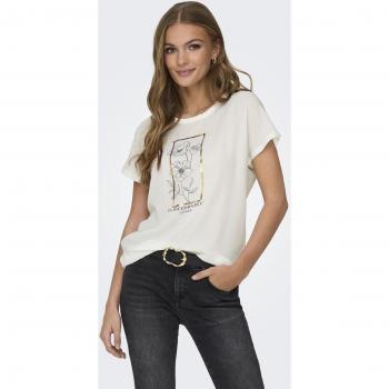 Camiseta Mujer Only Modelo Flora Manga Corta Color Blanco