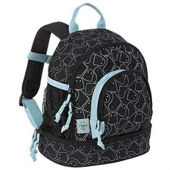 LÄSSIG Spooky Mochila infantil para el jardín de infancia con correa para el pecho, 27 cm, 5L, negro