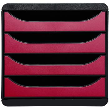 Exacompta Big-Box - Archivador con cajones, color negro, rojo