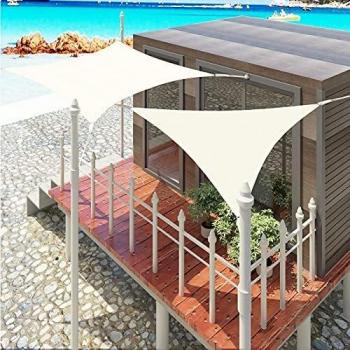 EUGAD Toldos y Velas para Patio, 5x7m HDPE 200 g/m² Exteriores, Jardín, Balcón Protección Rayos UV, Resistente y Transpirable, protección Color Crema 0218ZYF