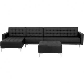 Sofá Esquinero Modular de Terciopelo Verde Azulado con Cama y Chaise Longue Izquierda - 4 Plazas Aberdeen