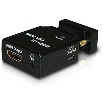 Atlantis Convertidor de Mini VGA a HDMI, Negro