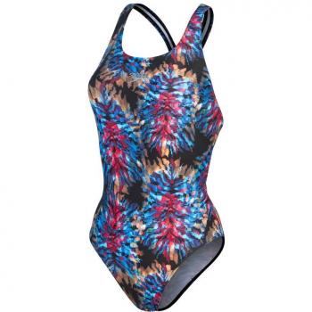 Bañador de mujer Speedo Allover Digital Proback - Características: diseño digital, tipo proback, color negro con detalles en azul y rosa, talla 32