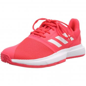 Adidas Courtjam Xj, Zapatillas de Tenis Unisex Niños, Rojo Shock Red/FTWR White/Matte Silver, 37 1/3 EU