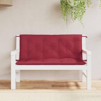 Cojines de banco para jardín vidaXL, 2 unidades, tela Oxford, dimensiones 120x50x7 cm, colores disponibles: Antracita, Gris, Crema y Rojo Tinto