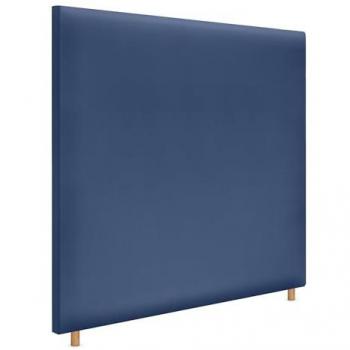 Cabecero Tapizado de Polipiel Liso Hasta el Suelo 150x120cm - Azul