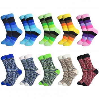 FULIER Mens 10 pack Cotton Rich Smart Design Calcetines coloridos y cómodos Calcetines UK 6-13 EUR 39-47
