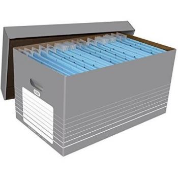 Caja de archivo y transporte ELBA tric A4, cartón ondulado gris/blanco, 370x322x622 mm