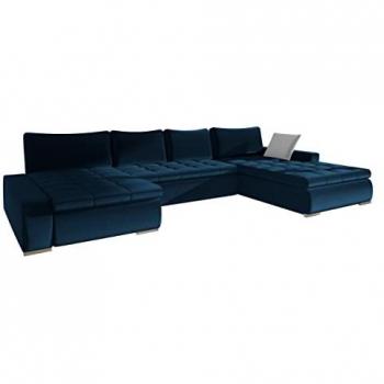 Sofá rinconero Comfivo 106, con función de descanso y caja de ropa de cama, dimensiones 394x213x80cm