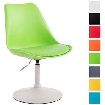 Silla de Comedor Maverick Ajustable y Giratoria Blanco Verde en Polipropileno