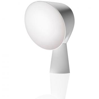 Lámpara de mesa Foscarini Binic, blanca, diseño moderno, 20cm altura, material polycarbonate y ABS