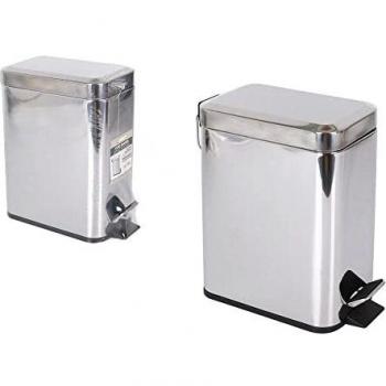 Cubo de Basura Metálico con Pedal 5L - Confortime Plateado